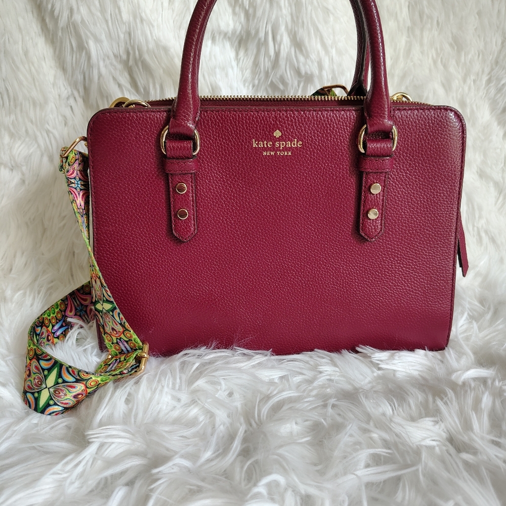 Kate Spade Red Satchel with Silver Hardware